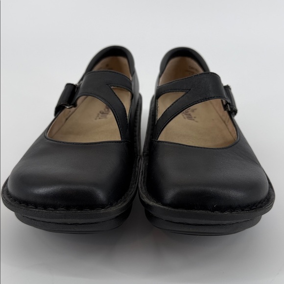 Alegria Dayna Black Napa Leather Mary Jane Velcro Strap Easy On EU 37 US7-7.5 - Picture 5 of 12